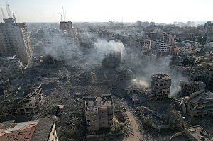 Zniszczone pozycje Hamasu 10 października 2023r. (Źródło: Wikipedia)