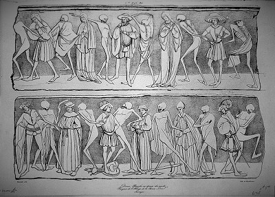 <span>Danse Macabre ou danse des morts, Fresques de l'Abbaye de la Chaise-Dieu, Auvergne, Adrien Dauzats (1804-1868)</span>