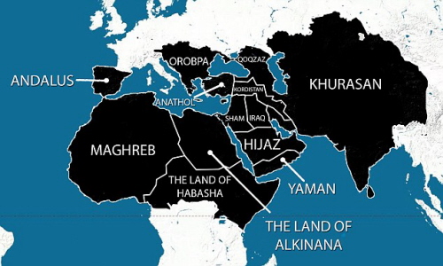 Mapa opublikowana przez ISIS z ich planami na najblisze pi lat.