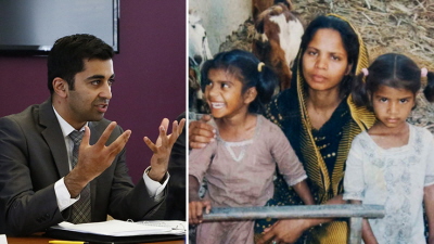 Podczas gdy Humza Yousaf (po lewej), czonek Parlamentu Szkockiego, prezentuje koncepcj, e Wielka Brytania jest pastwem proto-nazistowskim, a Pakistan potencjalnym bezpiecznym schronieniem, Asia Bibi (pokazana po prawej z dwojgiem ze swych piciorga dzieci) siedzi w celi mierci w Pakistanie za zbrodni bycia chrzecijank.