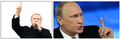 Erdogan (Zdjcie: Milliyet, 28 listopada 2015); Putin (Zdjcie: Hurriyet, 4 grudnia 2015)