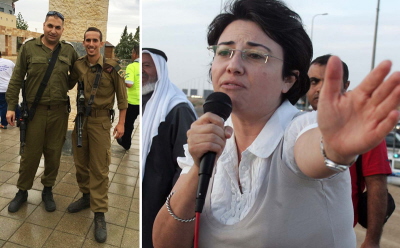  Major IDF Ehab Szlajan (z lewej) jest chrzecijaninem aramejskim z Nazaretu i zaoycielem Chrzecijaskiego Forum Rekrutacyjnego, które zachca izraelskich chrzecijan aramejskich do suby w armii. Muzumasko-arabska czonkini Knessetu, Haneen Zoabi (po prawej) grozia niedawno przedstawicielom chrzecijan izraelskich, odrzucajc ich owiadczenie, e s odrbn grup etniczn aramejsko-chrzecijask, i nalegajc na wmuszenie im tosamoci arabskiej i palestyskiej.