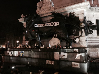 Place de la République po masakrze w “Charlie Hebdo”, stycze 2015 [zdjcie RL]