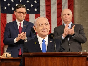 Premier Netanjahu podczas wystąpienia przed Kongresem USA 24 lipca 2024 r. (Źródło zdjęcia: Wikipedia)