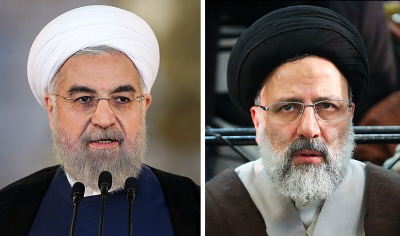 Wybory w Iranie powoduj, e obserwatorzy zastanawiaj si, czy obecny prezydent w “biaym turbanie”, Hassan Rouhani (po lewej), zachowa swoje stanowisko, czy te zostanie pokonany przez prawdopodobnego rywala, mu w “czarnym turbanie”, Ebrahima Raisiego (po prawej). (Zdjcia: Wikimedia Commons).