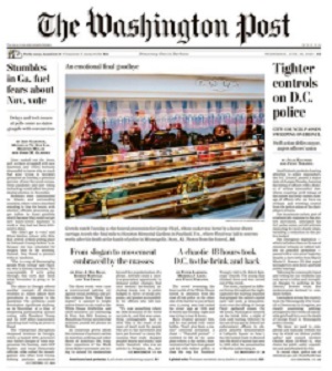 Strona tytułowa “Washington Post” z 10 czerwca 2020. Zdjęcie: Wikipedia