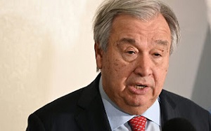 Pierwszy Sekretarz ONZ Antonio Guterres.  