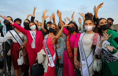 Uczestniczki konkursu Miss Universe widziane w Jerozolimie 30 listopada 2021 roku. (zdjcie: MARC ISRAEL SELLEM/THE JERUSALEM POST)