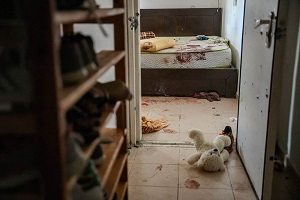 mier i zniszczenie dokonane przez terrorystów Hamasu 7 padziernika w kibucu Kissufim. Zdjcie: zrobione 1 listopada 2023 r. przez Erik Marmor/Flash90.