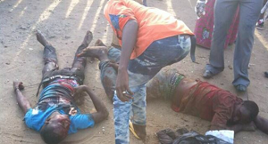 Ludzie poranieni w wyniku wybuchu bomby podoonej przez Boko Haram w Nyanya, kwietniu 2014. (Wikipedia)
