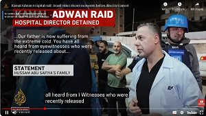 Al Dazira informuje o arsztowaniu dyrektora szpitala Kamal Adwan (nie dodajc, e dyrektor jest równoczenie pukownikiem militarnego skrzyda Hamasu. (Zrzut z ekranu)