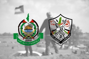 <span>Prezydent Autonomii Palestyńskiej Mahmoud Abbas nie potępił okrucieństw popełnionych przez Hamas 7 października. Milczenie Abbasa jest krzyczącą aprobatą dla masakry setek Izraelczyków. Nie ma co do tego żadnych wątpliwości: zarówno Hamas, jak i Abbas reprezentują większość </span>Palestyńczyków<span>, których celem jest mordowanie Żydów i zniszczenie Izraela. Na zdjęciu: Logo Hamasu i Fatahu</span>