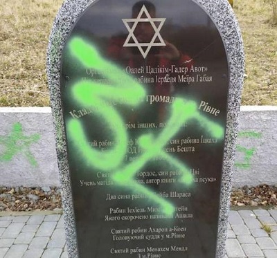 Żydowski cmentarz zbezczeszczony na Ukrainie.