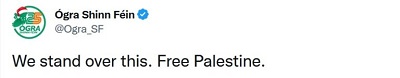 [Ogra Shinn Fein: Stoimy za tym. Wyzwolić Palestynę.]