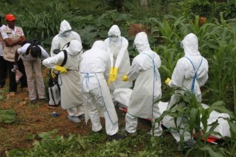 wiczenie bezpiecznego grzebania ofiar eboli.