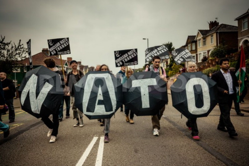 Pokojowa demonstracja w Cardiff podczas szczytu NATO 4-5 wrzenia 2014
