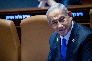 Premier Izraela Benjamin Netanjahu w sali plenarnej parlamentu izraelskiego w Jerozolimie, 30 wrzenia 2024 r. Zdjcie: Yonatan Sindel/Flash90.