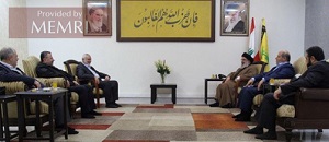 Spotkanie Nasrallaha z delegacją Hamasu w Libanie (Zdj.: Alresalah.ps, 9 kwietnia 2023)