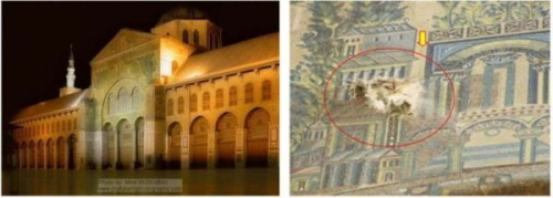 Meczet  Umajjadów w Damaszku i zniszczona mozaika (zdjcia: digitalartsphotography.com; all4syria.net, 20 listopada 2013)