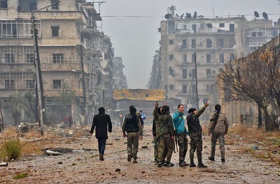 Syryjskie siy prorzdowe w Aleppo w 2016 roku.George Ourfalian/AFP/Getty Images