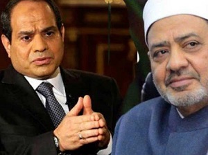 Prezydent Egiptu Abdel Fattah Al-Sisi i Szejk Ahmad Al-Tayyeb (ródo: Egyptindependent.com/rift-escalates-becomes-public-between-sisi-al-azhar, 26 stycznia 2017 r.)