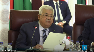 Zaproponowane przez prezydenta Autonomii Palestyńskiej, Mahmouda Abbasa palestyńskie wybory, są częścią planu oszukania społeczności międzynarodowej, szczególnie USA i UE, by uwierzyli, że Palestyńczycy mówią poważnie o przeprowadzeniu dużych reform, kończąc finansową i administracyjną korupcję i angażując się w kolejny proces pokojowy z Izraelem. Na zdjęciu: Abbas 2 lutego 2020 zapowiada zerwanie umowy o bezpieczeństwie z Izraelem. (Zdjęcie: zrzut z ekranu z wideo)