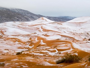 Niedawny nieg na Saharze