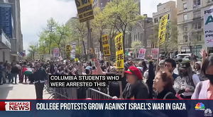 Studenckie rozruchy na Columbia University, 21 kwietnia 2024r. (Zrzut z ekrtanu wideo)