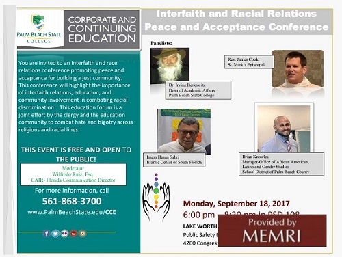 Zaproszenie na Interfaith and Racial Relations Peace and Acceptance Conference (ródo: Palmbeachstate.edu/CCE/documents/InterfaithFlyer.pdf)