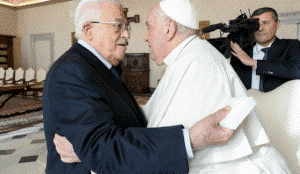 Papie Franciszek i palestyski doywotni prezydent Abbas. (ródo: Media Watykaskie)