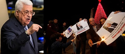 Palestinians burning pictures of U.S VP Pence and Jason Greenblatt. (Photos- A. Levy, W. Hashlamoun)