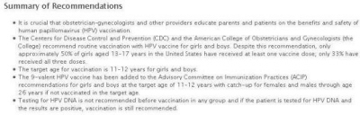 Wytyczne ACOG, The American College of Obstetricians and Gynecologists; http://www.acog.org/Resources-And-Publications/Committee-Opinions/Committee-on-Adolescent-Health-Care/Human-Papillomavirus-Vaccination