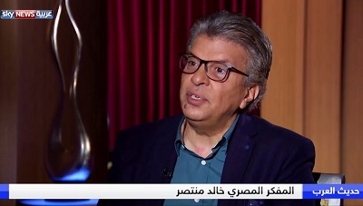 Dr Khaled Montaser w wywiadzie dla Sky News Arabia  20 kwietnia 2018. (Zrzut z ekranu z Sky News Arabia)
