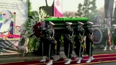 Na zdjciu: Pogrzeb zabitego iraskiego naukowca nuklearnego Mohsena Fachrizadeha, w Teheranie. (Zrzut z ekranu wideo)