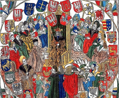 Książęta kościoła pośród Senatu (Obraz Johanna Hallera 1506r. Wikipedia.)