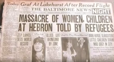 Doniesienie prasowe o masakrze w Hebronie w 1929 roku
