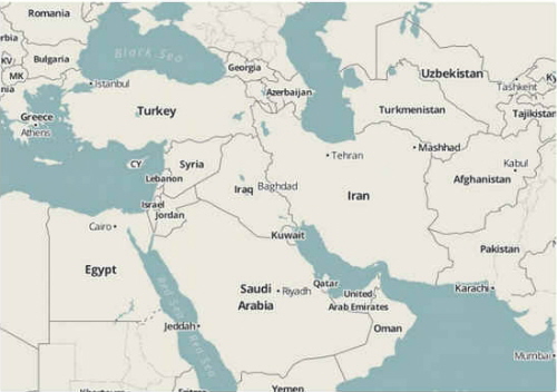 Mapa Bliskiego Wschodu