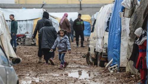 Obóz dla uchodców przy granicy syryjskiej.