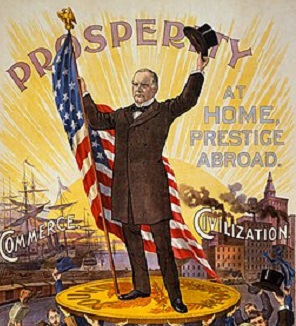 Afisz wyborczy prezydenta Williama McKinley’a z 1896 roku (Źródło: Wikipedia)