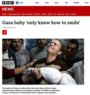 [Dziecko Gazy, które wiedziało tylko jak się uśmiechać.]