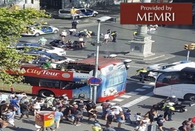Scena po zamachu 17 sierpnia 2017 r. w Barcelonie; 13 zabitych, co najmniej 130 rannych (Zdjcie: almasdar.tn)