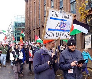 To zdjcie z propalestyskiej demonstracji w Londynie. Cele Hamasu wyoone s jasno w jego Karcie i wyranie przedstawione w przemówieniach przywódców tej organizacji.