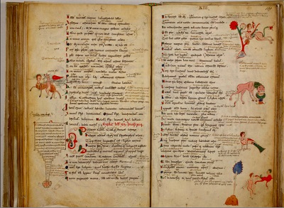 Fig 1. Manuskrypt Owidiusza na pergaminie, Xi do XIII wieku. Biblioteca Nazionale di Napoli.