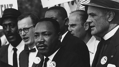 Martin Luther King Jr. Podczas marszu na rzecz praw czowieka 28 sierpnia 1963 w Waszyngtonie.  Zdjcie: National Archives and Records Administration, College Park, Md.