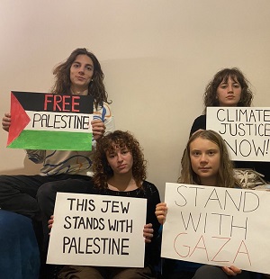 Tweet Grety Tunberg wzywający do solidarności z Gazą (Zdjęcie z konta X Grety Tunberg)