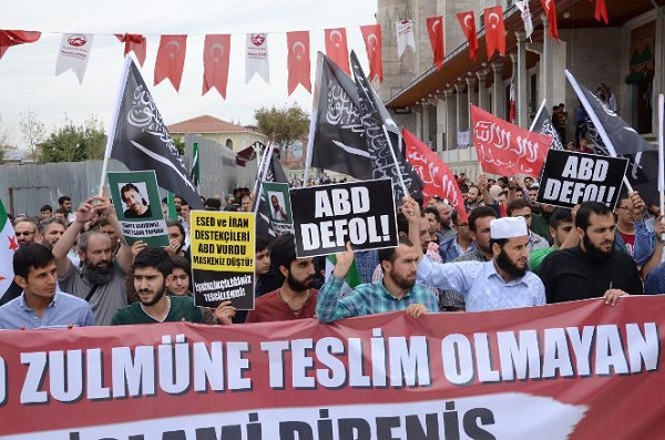Demonstracja popierajca ISIS w Stambule, 17 padziernika 2014r.: Hasa \