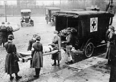 Epidemia grypy w 1918 roku (Wikimedia Commons)