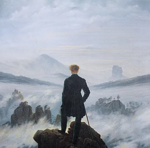 Caspar David Friedrich, Wdrowiec nad morzem mgy, 1818 (ródo: Wikipedia, haso \
