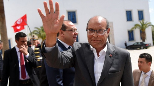 Byy prezydent Tunezji, Moncef Marzouki, w Tunisie, 29 marca 2015 r. (AP Photo/Emmanuel Dunand, pool)