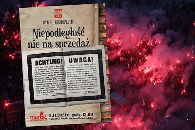 Stowarzyszenie Marsz Niepodległości pokazało już w  środę oficjalny plakat marszu, który odbędzie się w Warszawie w czwartek 11 listopada.